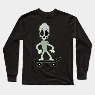 Alien on a Skateboard Long Sleeve T-Shirt